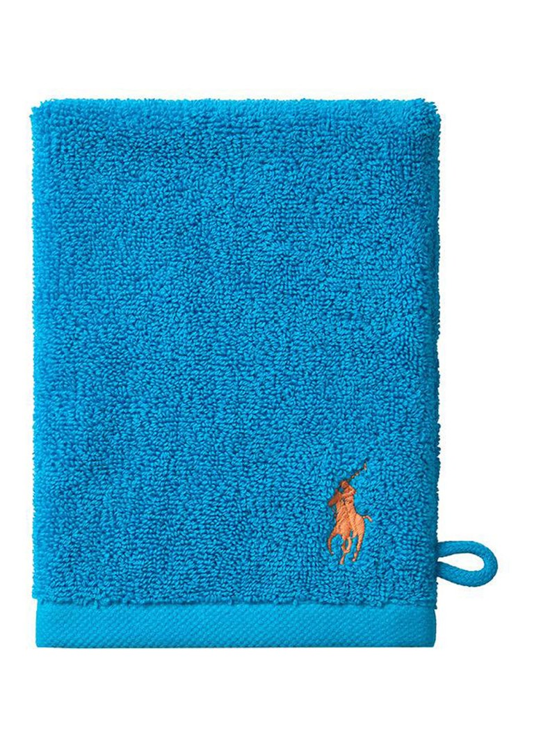 Ralph Lauren Polo Player washand - 15 x 21 cm Blauw