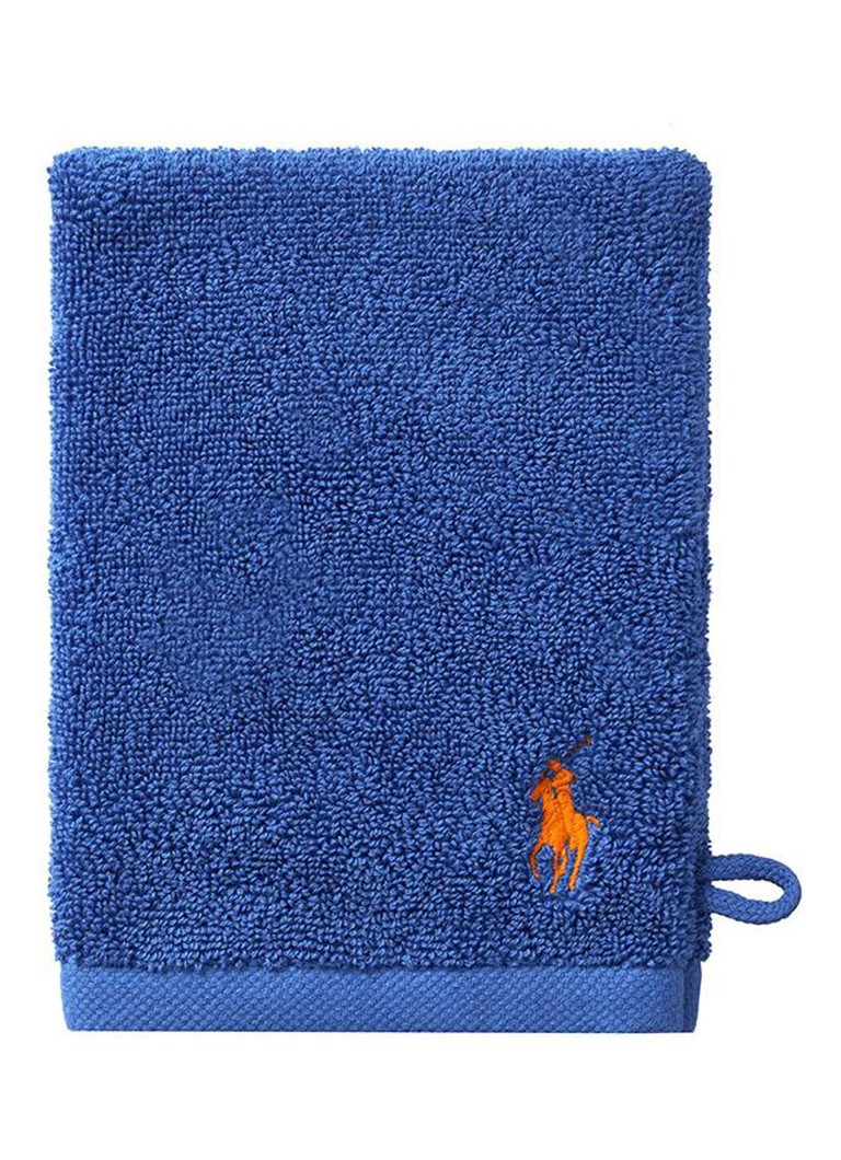 Ralph Lauren Polo Player washand - 15 x 21 cm Kobaltblauw - Deal