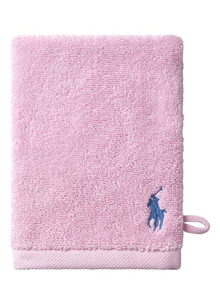 Ralph Lauren Polo Player washand - 15 x 21 cm Lichtroze - Deal
