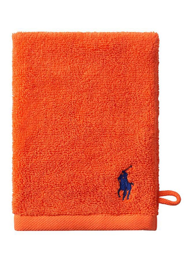 Ralph Lauren Polo Player washand - 15 x 21 cm Oranje - Deal