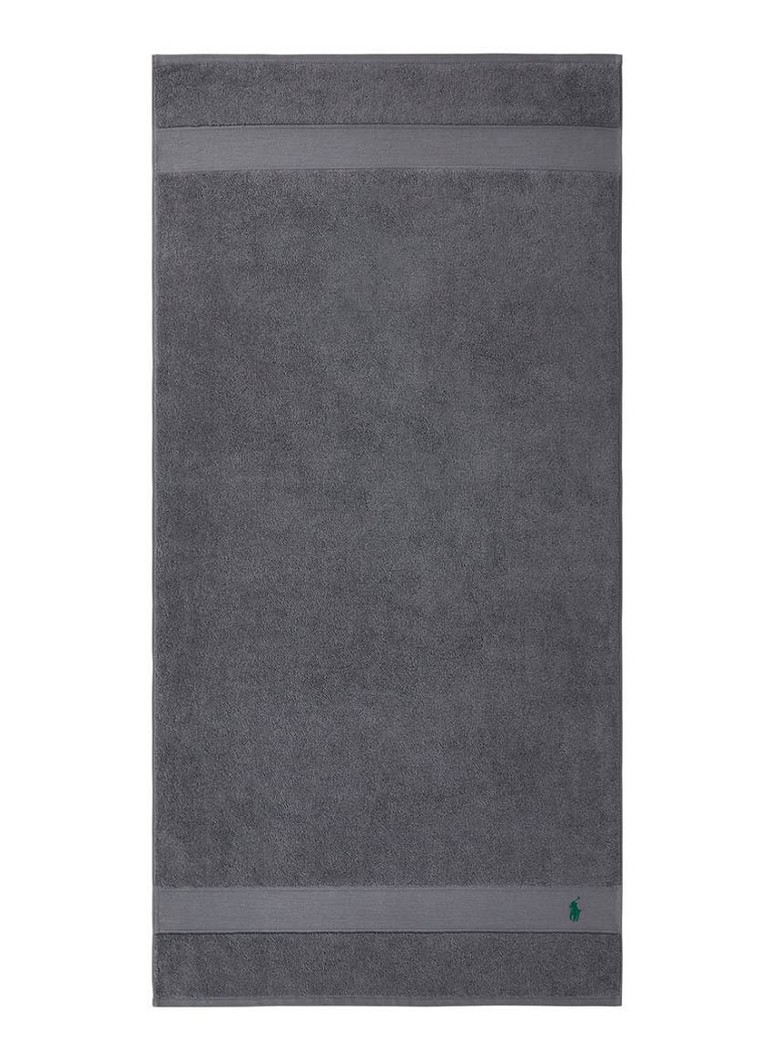 Ralph Lauren Polo Player badlaken - 600 gr/m2 - 70 x 140 cm Donkergrijs - Deal