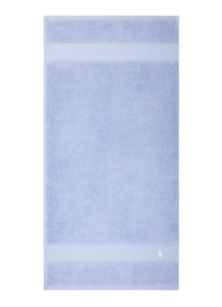 Ralph Lauren Polo Player handdoek - 600 gr/m2 - 50 x 100 cm Lichtblauw - Deal