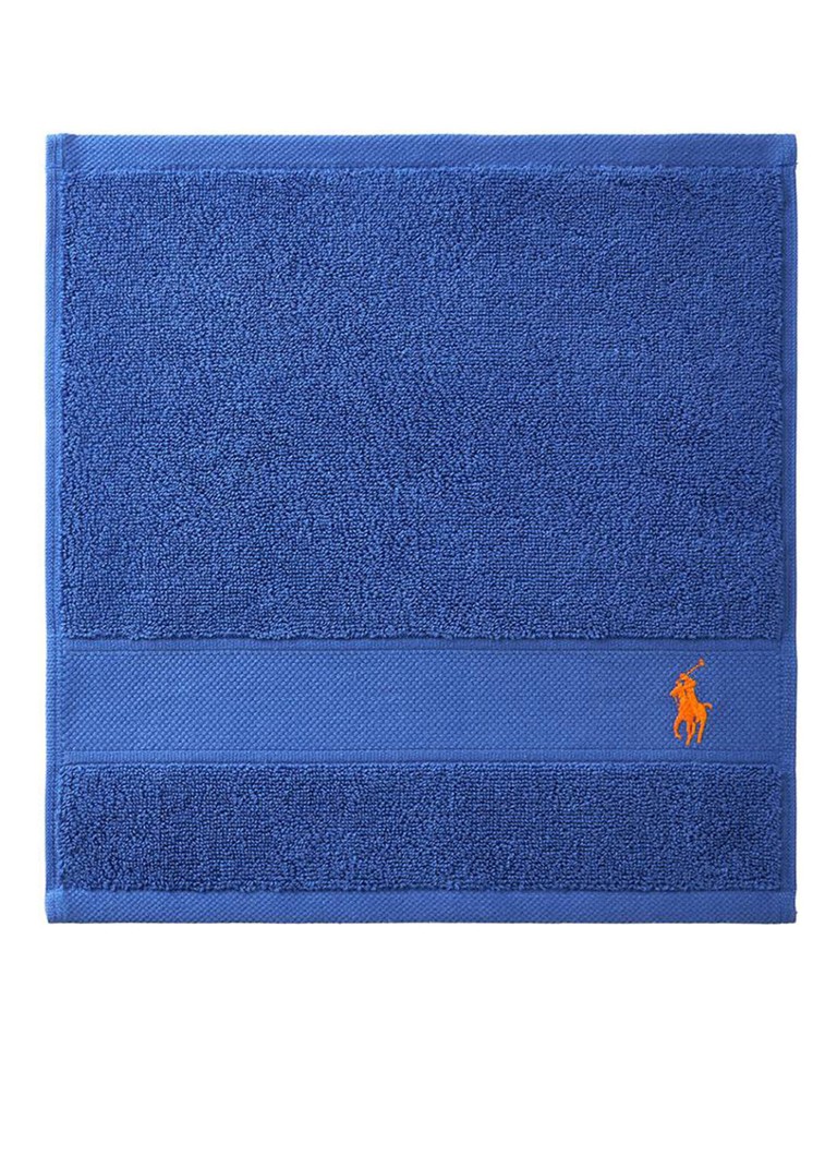 Ralph Lauren Polo Player gastendoek - 600 gr/m2 - 33 x 33 cm Kobaltblauw - Deal