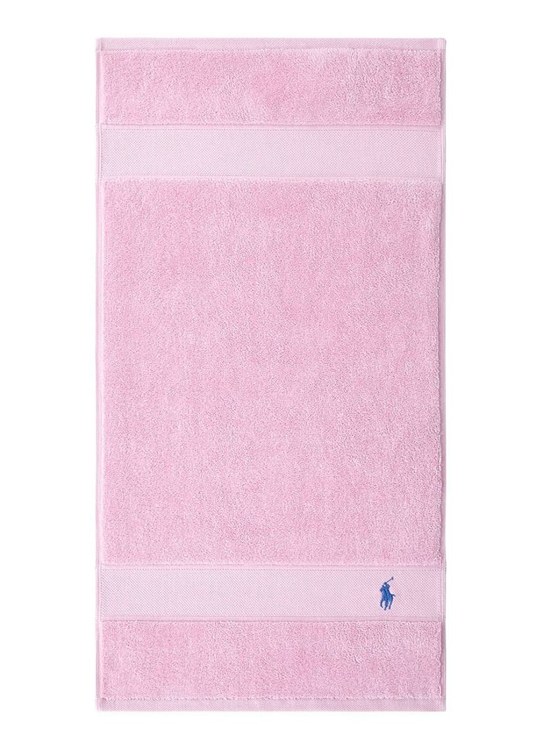 Ralph Lauren Polo Player gastendoek - 600 gr/m2 - 40 x 75 cm Lichtroze - Deal