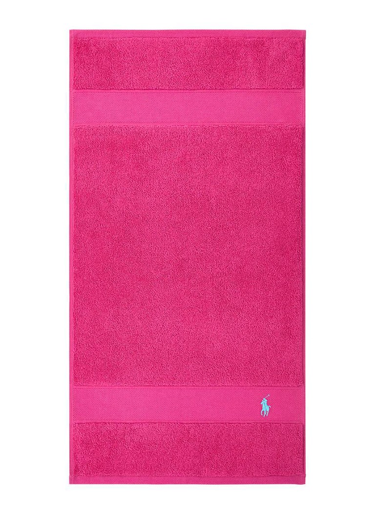 Ralph Lauren Polo Player gastendoek - 600 gr/m2 - 40 x 75 cm Fuchsia - Deal