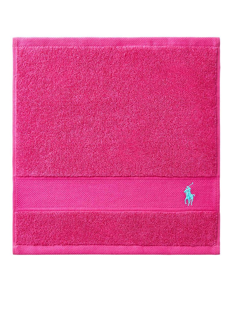 Ralph Lauren Polo Player gastendoek - 600 gr/m2 - 33 x 33 cm Fuchsia - Deal