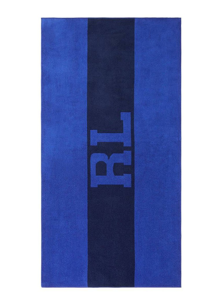 Ralph Lauren RL Signature strandlaken - 500 gr/m2 - 90 x 170 cm Kobaltblauw - Deal