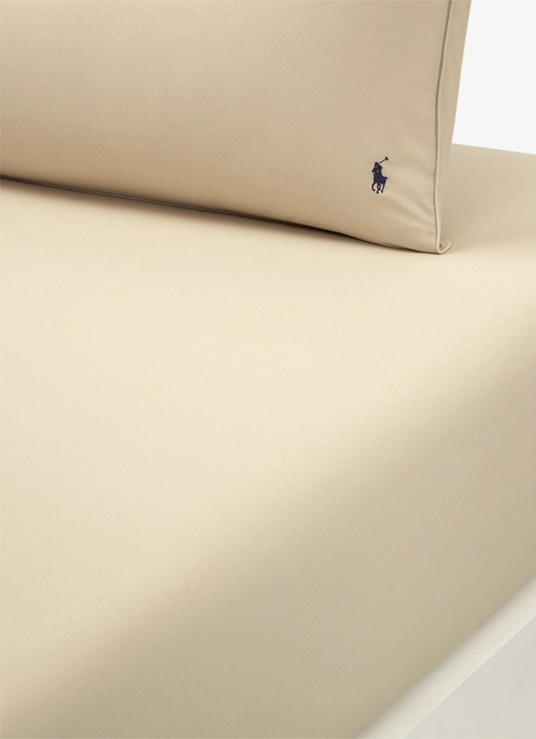 Ralph Lauren Polo Player hoeslaken van katoen perkal 80TC, hoekhoogte 33 cm Beige - Deal