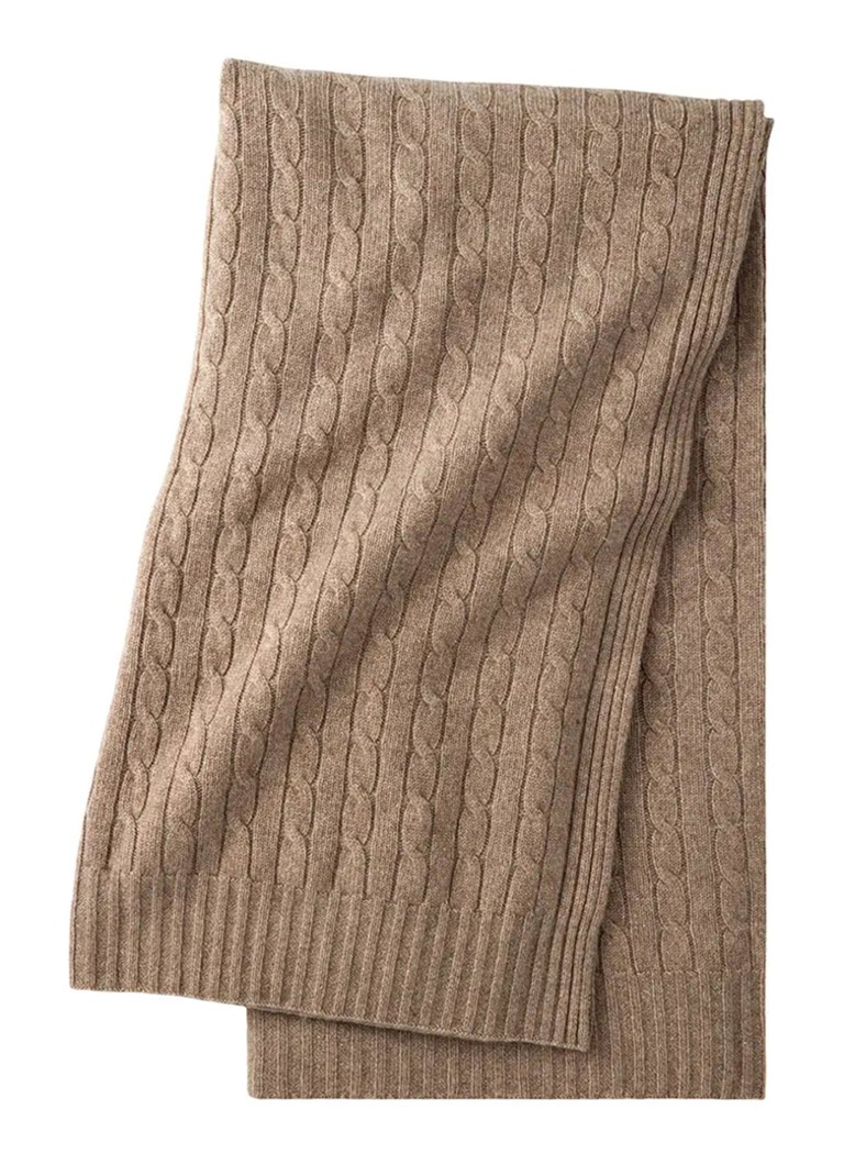 Ralph Lauren Cable plaid 150 x 150 cm Lichtbruin - Deal