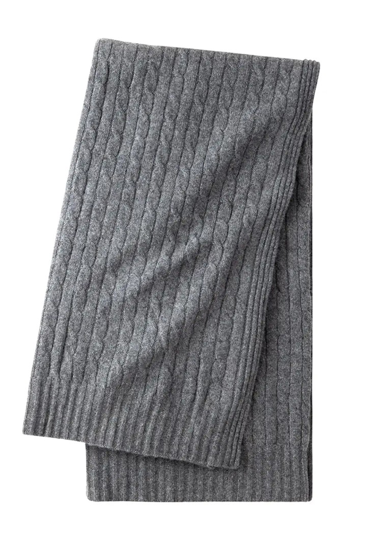 Ralph Lauren Cable plaid 150 x 150 cm Grijs - Deal