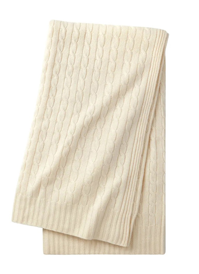 Ralph Lauren Cable plaid 150 x 150 cm Creme - Deal