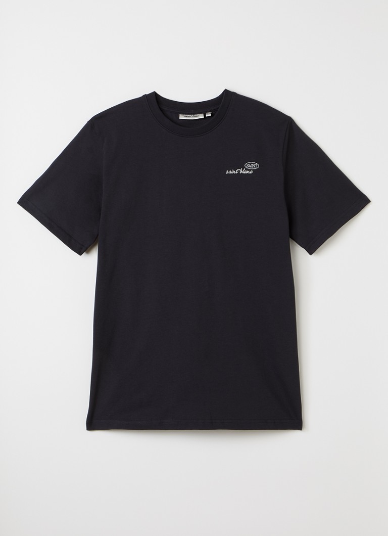 Saint Blanc Jongens Cache T-shirt met logo- en backprint in de kleur Zwart, maat: 10J=140
