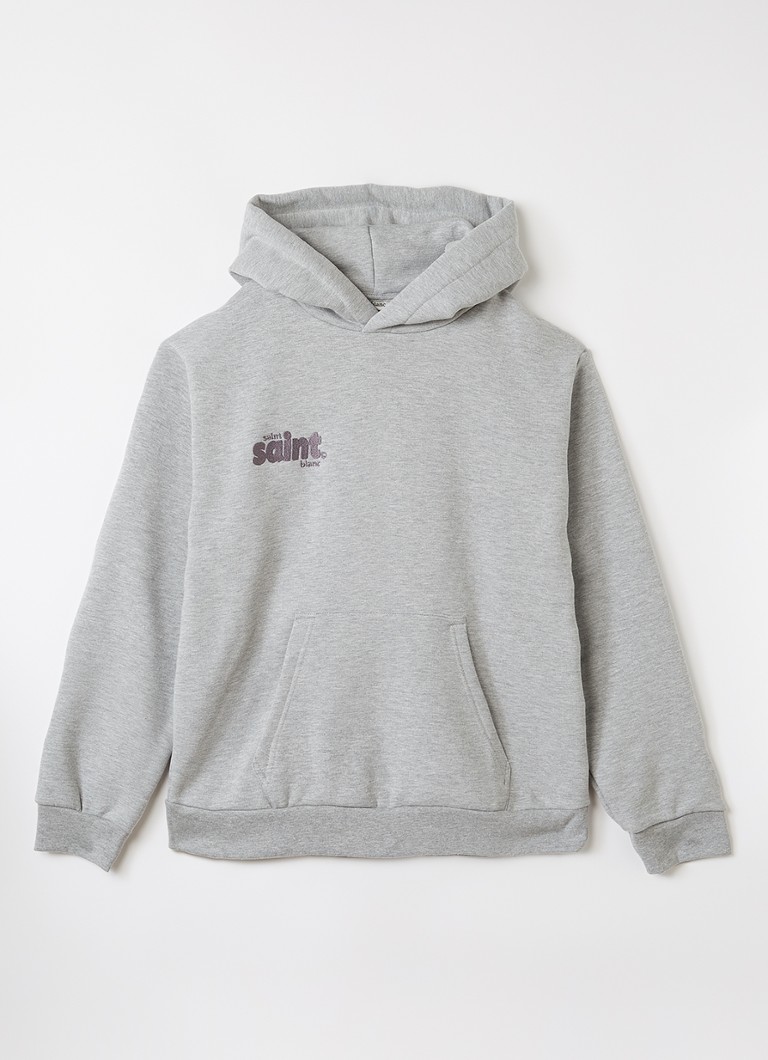 Saint Blanc Jongens Full Service hoodie met logoborduring in de kleur Grijsmele, maat: 12J=152