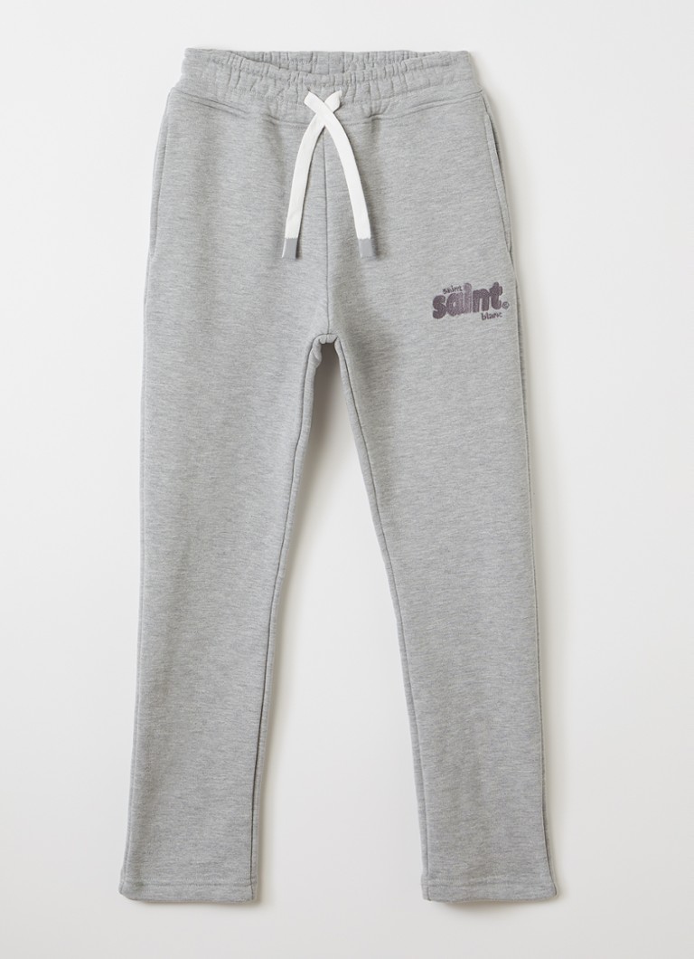 Saint Blanc Jongens Full Service straight fit joggingbroek met logoborduring in de kleur Grijsmele, maat: 16J=176