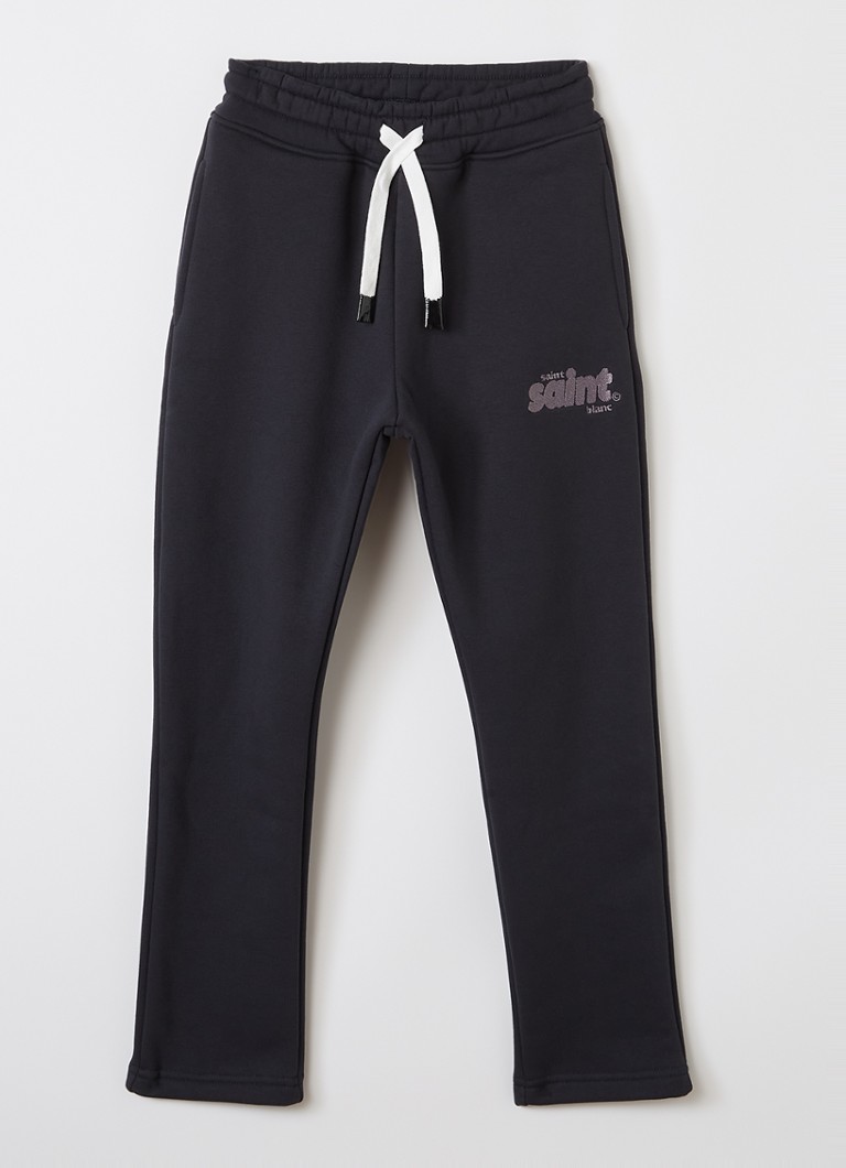 Saint Blanc Jongens Full Service straight fit joggingbroek met logoborduring in de kleur Zwart, maat: 12J=152