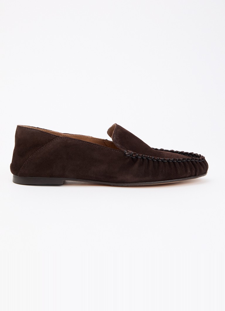 Flattered Dames Bon Bon mocassin van suède in de kleur Chocoladebruin, maat: 39