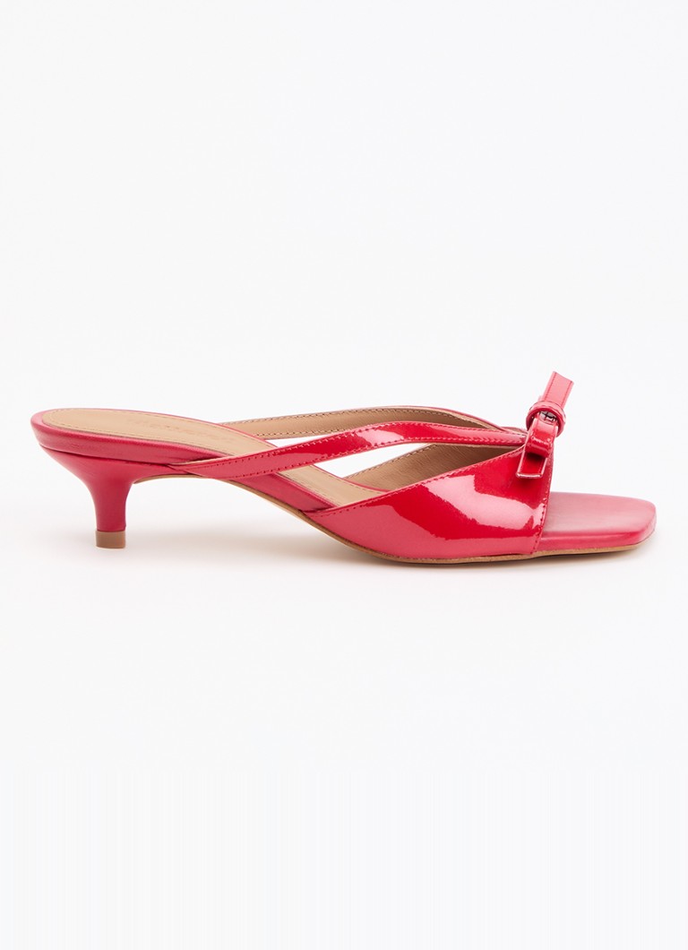 Flattered Dames Jordan muiltje van geitenleer met lakfinish in de kleur Kersenrood, maat: 41