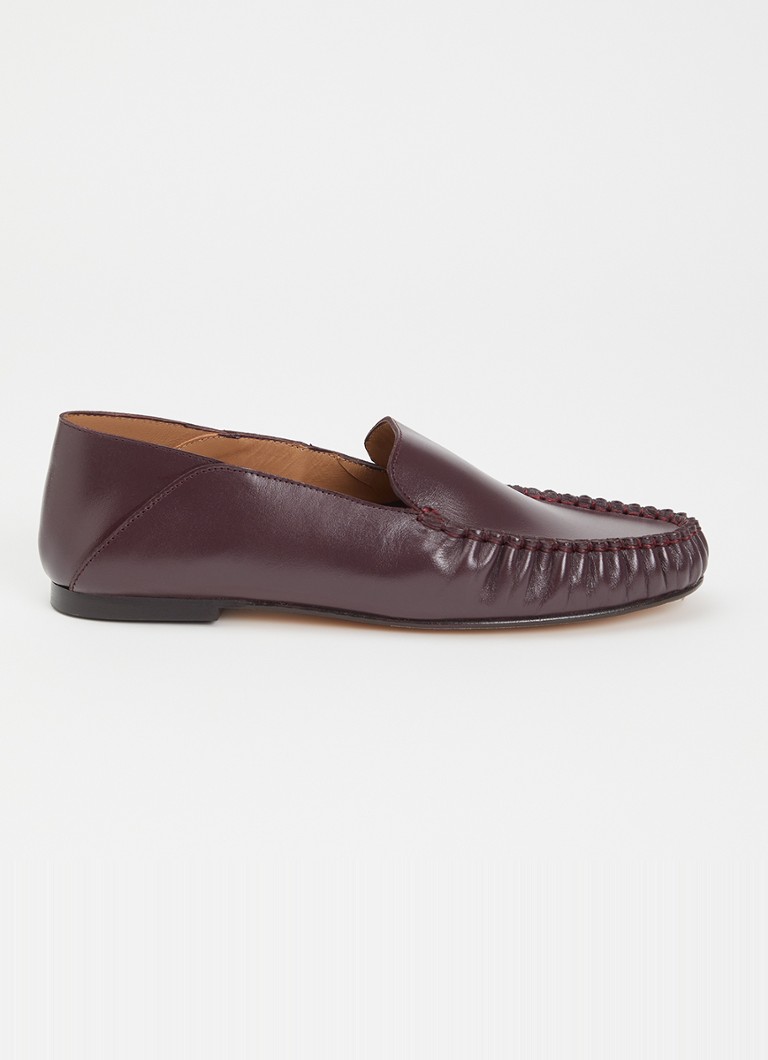 Flattered Dames Bon Bon loafer van lamsleer in de kleur Bordeauxrood, maat: 39