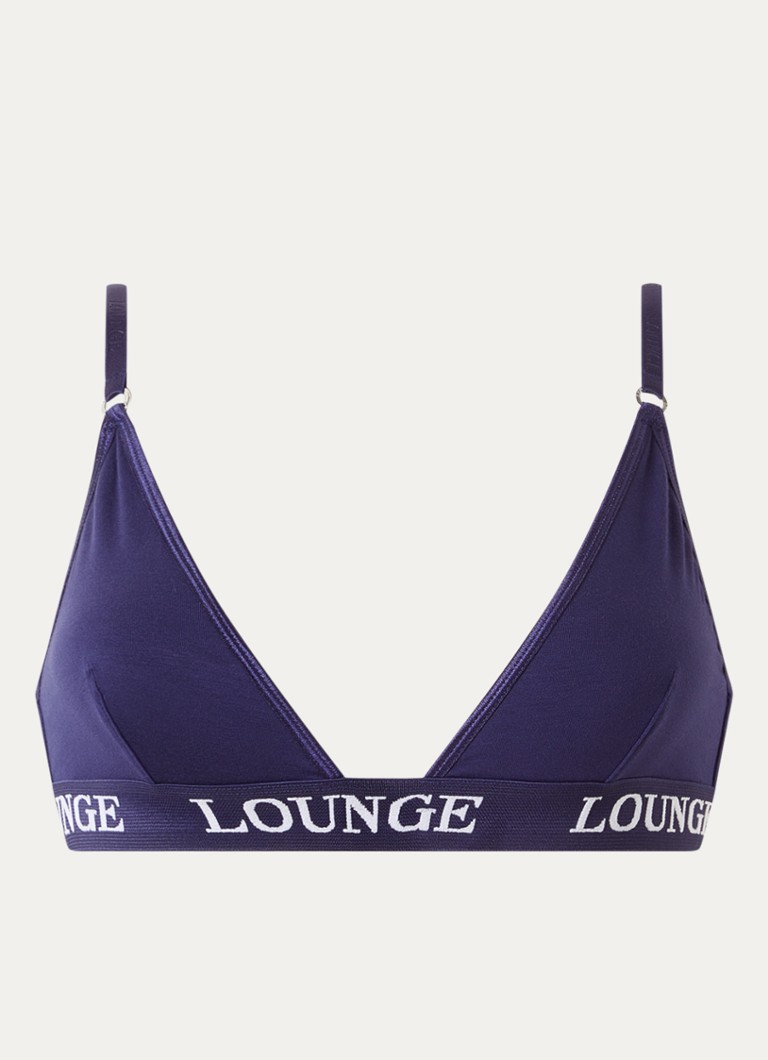 Lounge Dames Bralette met logoband in de kleur Donkerblauw, maat: XL