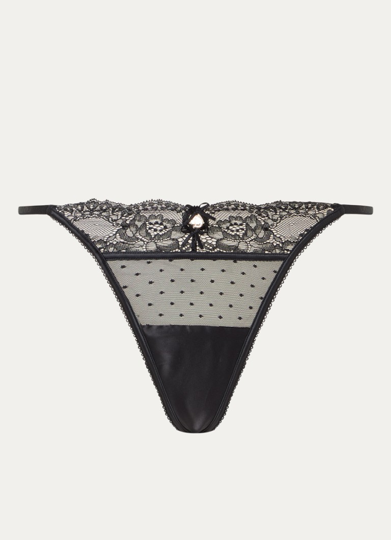 Lounge Dames Adelyn string van mesh in de kleur Zwart, maat: XL
