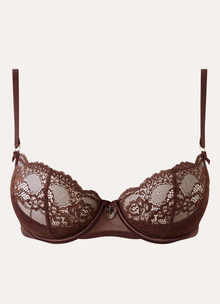 Lounge Dames Brianna plunge bh van kant in de kleur Bruin, maat: B75