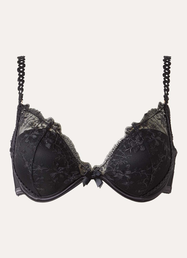 Lounge Dames Evoke push-up bh met overlay van kant in de kleur Zwart, maat: D80