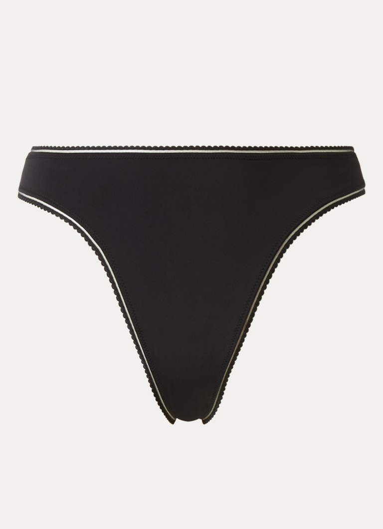 Lounge Dames Naadloze string in de kleur Zwart, maat: M