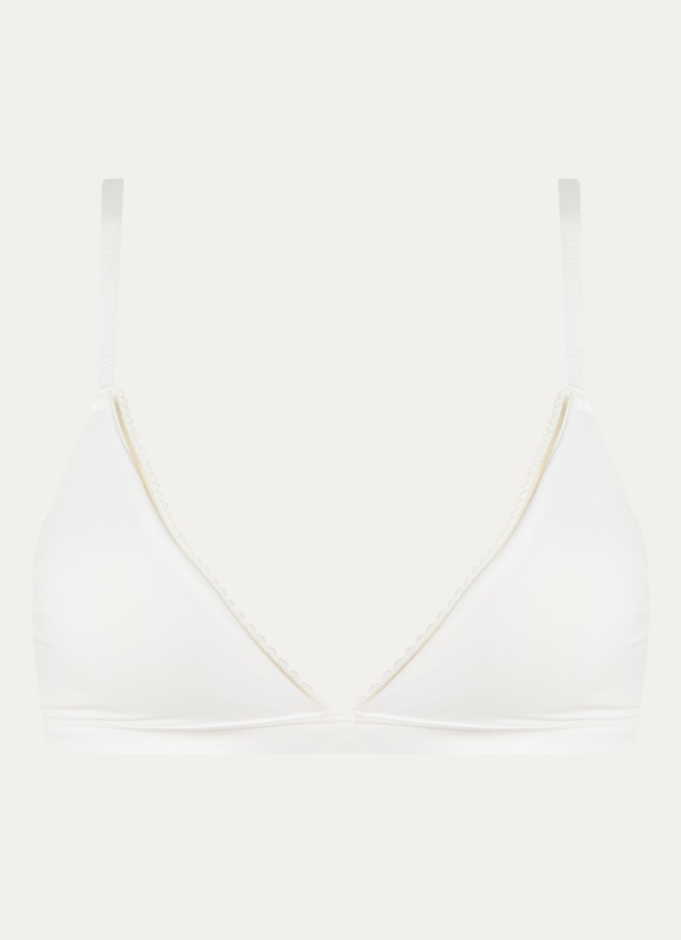 Lounge Dames Triangle bralette met mesh in de kleur Wit, maat: S