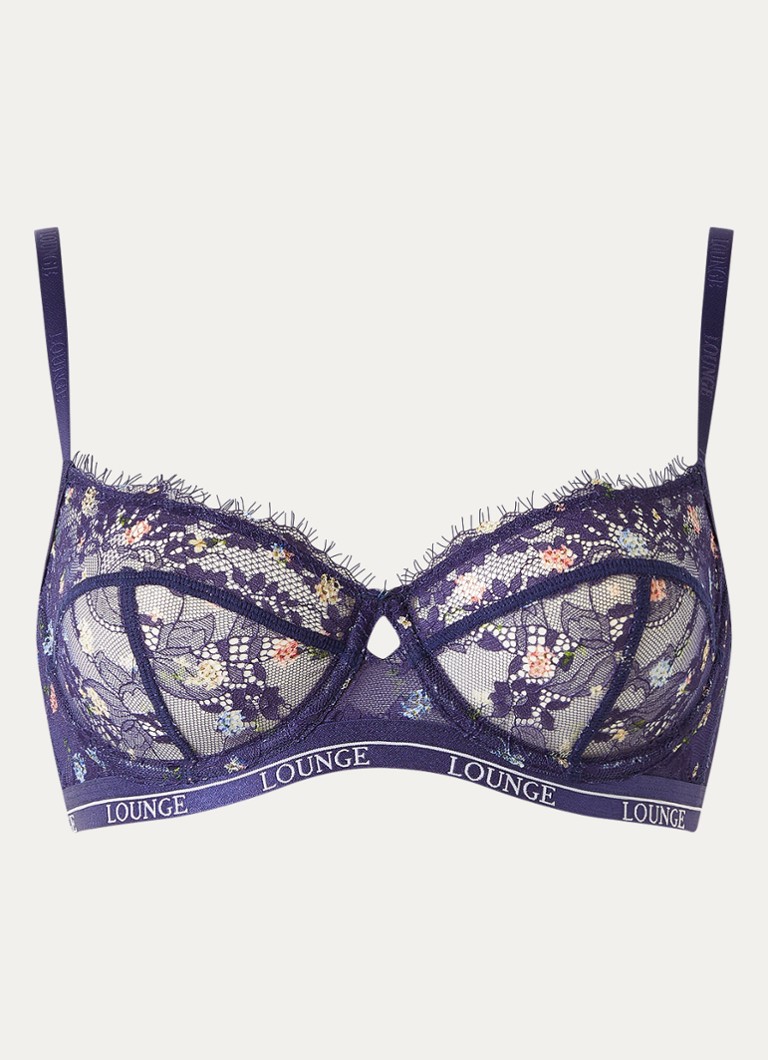 Lounge Dames Entice balconette bh van kant in de kleur Donkerblauw, maat: C75