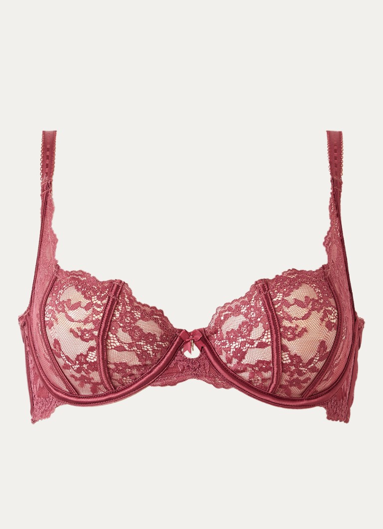 Lounge Dames Enchant balconette bh met borduring in de kleur Rood, maat: C80