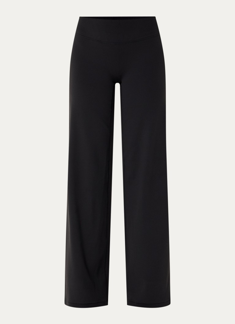 Lounge Dames High waist loose fit legging met logo in de kleur Zwart, maat: M