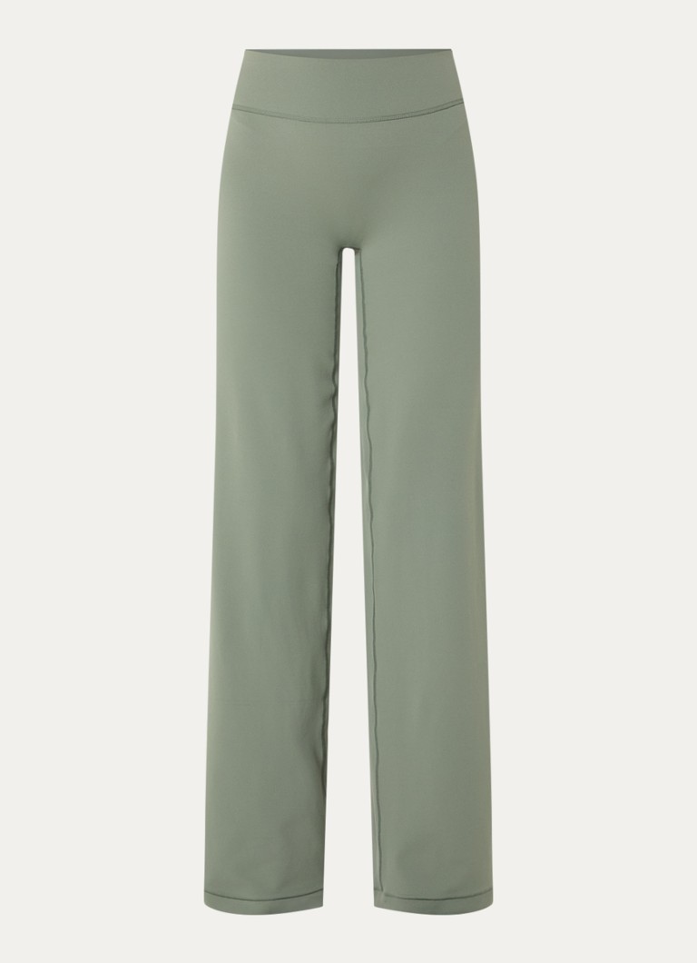 Lounge Dames High waist loose fit legging met logo in de kleur Groen, maat: XL