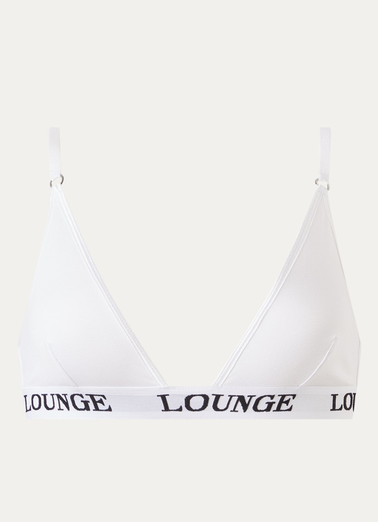 Lounge Dames Bralette met logoband in de kleur Wit, maat: XL