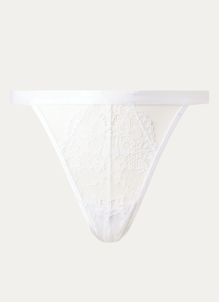 Lounge Dames Blossom tanga met logoband in de kleur Wit, maat: XL