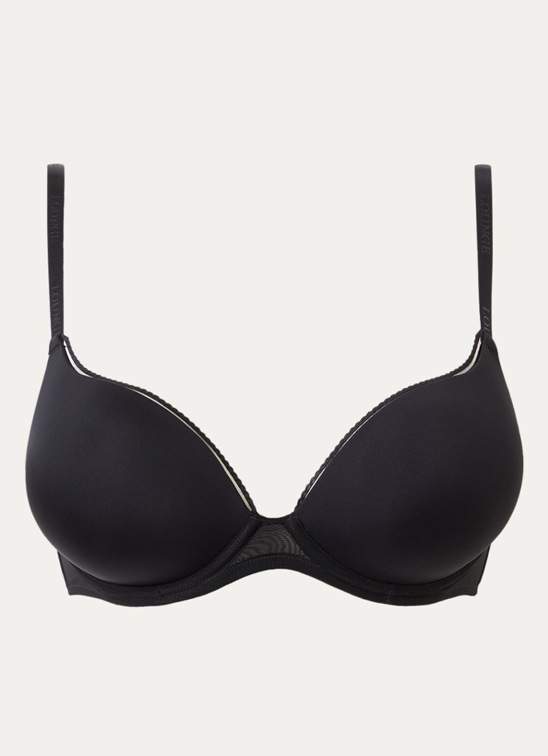 Lounge Dames Push-up bh met beugelondersteuning in de kleur Zwart, maat: D80