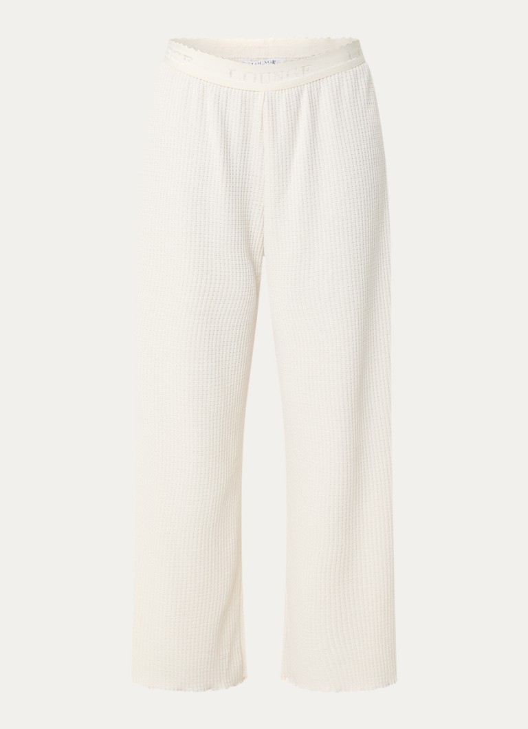 Lounge Dames Pyjamabroek met structuur in de kleur Beige, maat: S