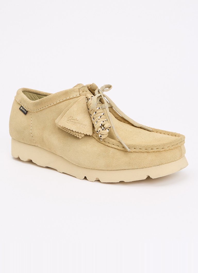 Clarks Originals Heren Wallabee Gore-Tex veterschoen van suède in de kleur Khaki, maat: 40