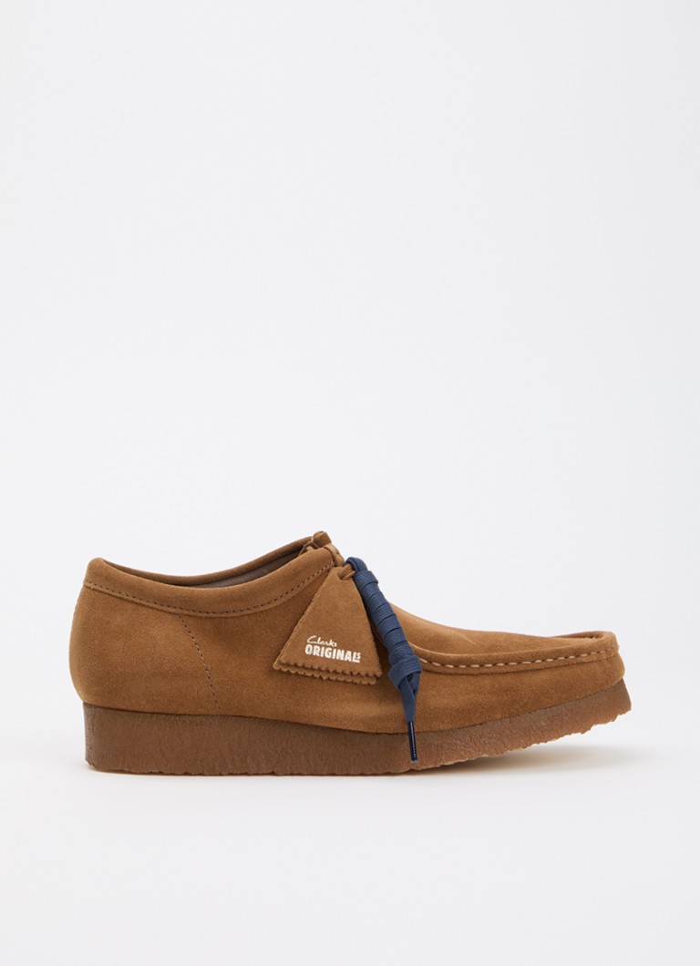 Clarks Originals Heren Wallabee veterschoen van suède in de kleur Cognac, maat: 40