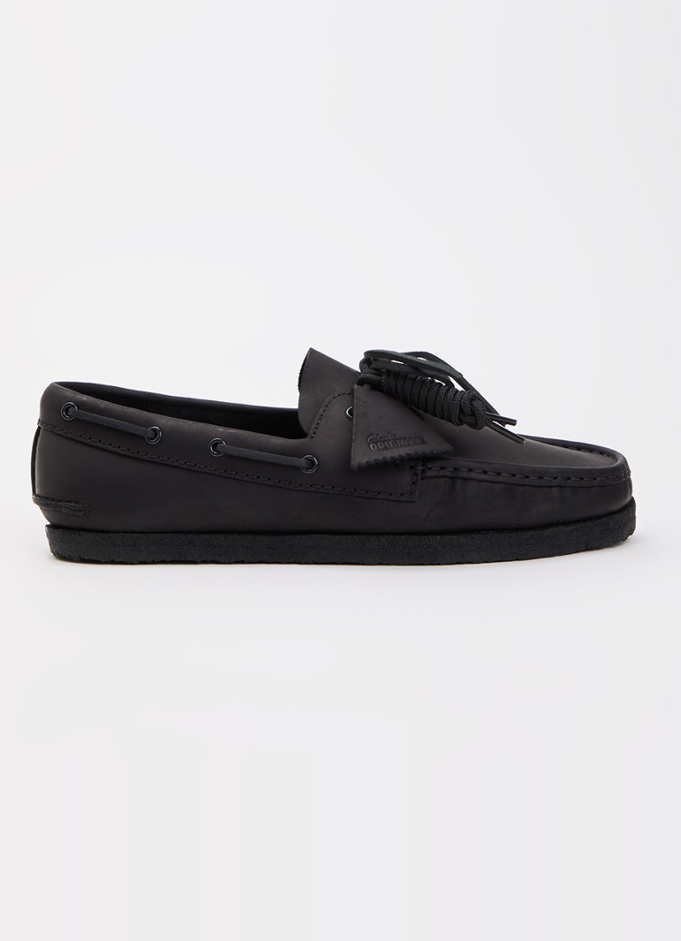 Clarks Originals Heren Godney Boat bootschoen van leer in de kleur Zwart, maat: 46
