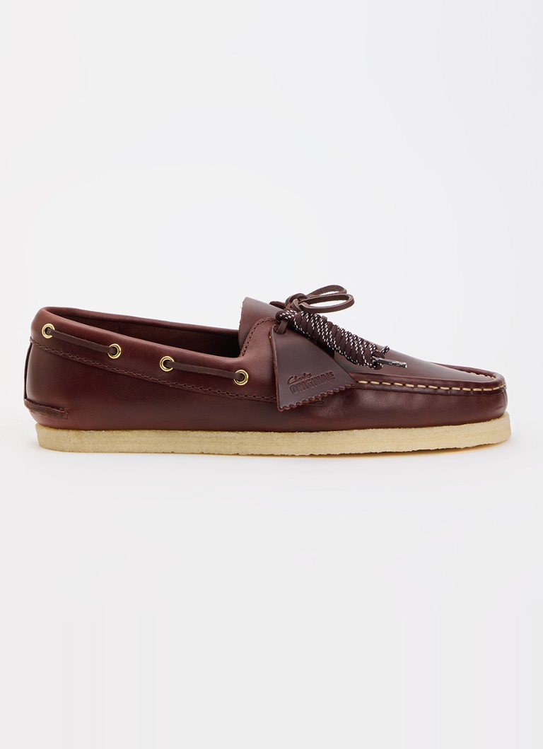 Clarks Originals Heren Godney Boat bootschoen van leer in de kleur Kastanjebruin, maat: 45