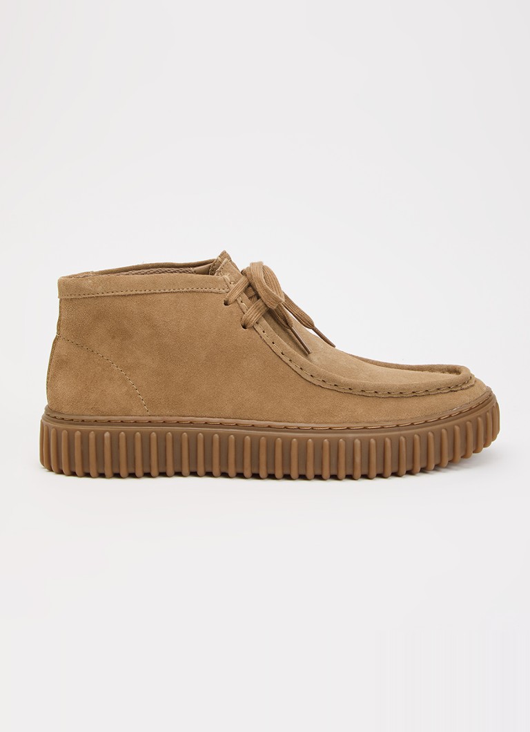Clarks Originals Heren Torhill Hi veterschoen van suède in de kleur Zand, maat: 46