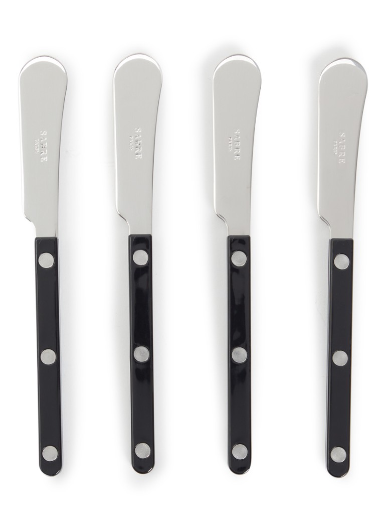 Sabre Bistrot botermes set van 4 Zwart - Deal