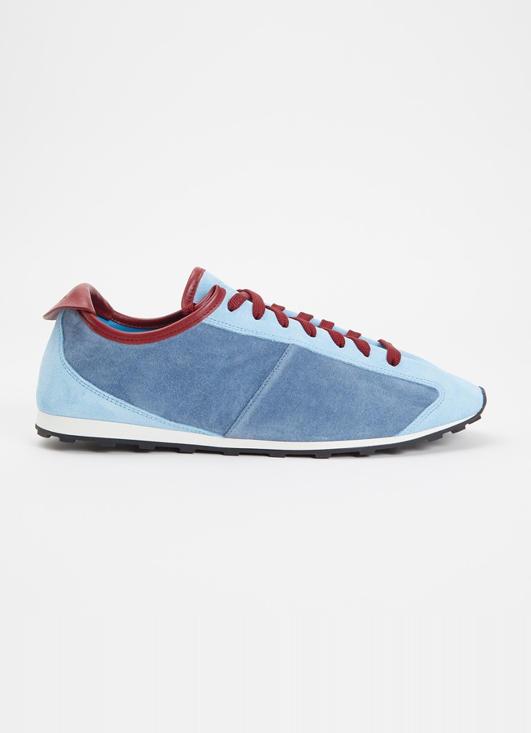 Jacquemus Heren Le Tennis sneaker van suède met details van leer in de kleur Blauw, maat: 45