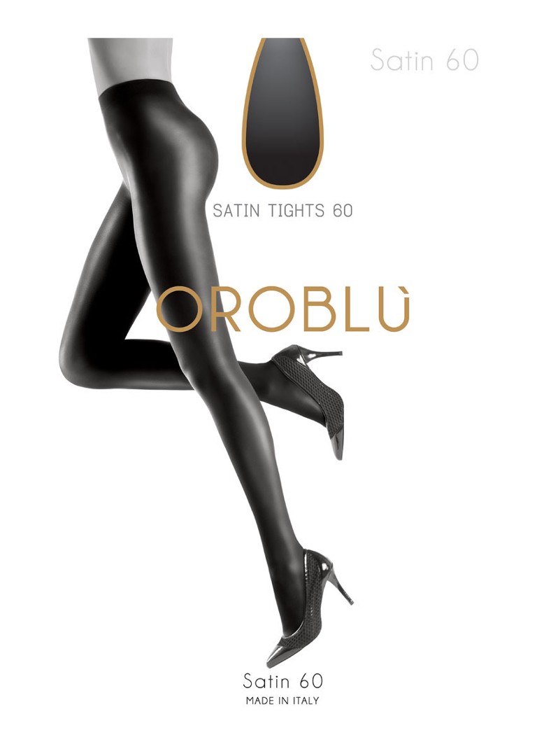 Oroblu Dames Satin panty in 60 denier in de kleur Zwart, maat: XXL