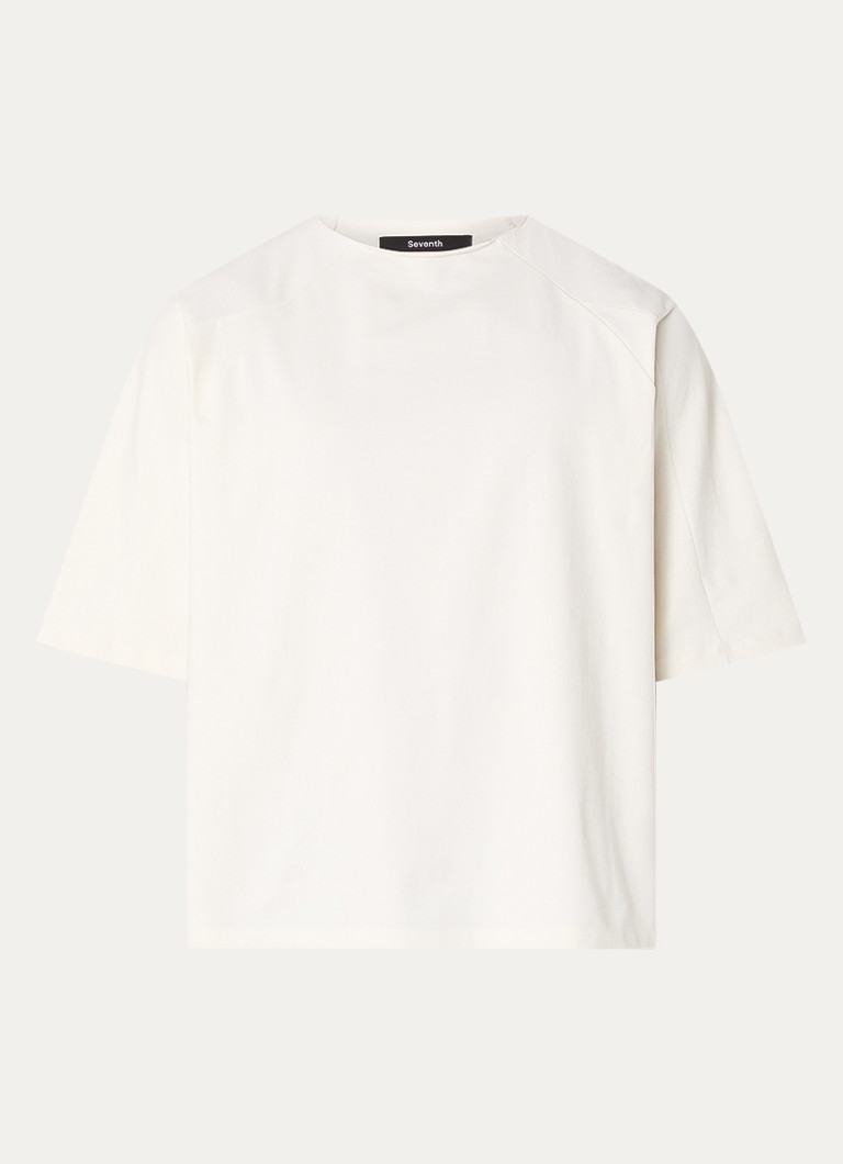 Seventh Heren T-shirt met ronde hals in de kleur Gebroken wit, maat: L