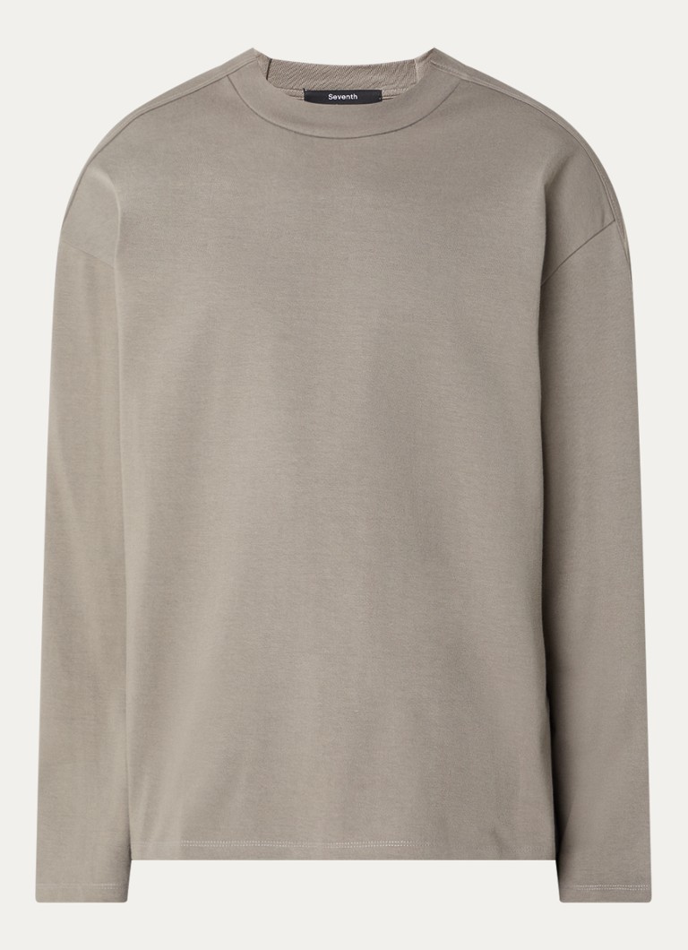 Seventh Heren D7 Studio longsleeve met ronde hals in de kleur Grijs, maat: XL