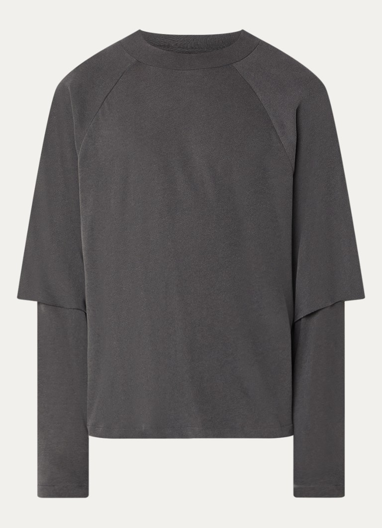 Seventh Heren Longsleeve met ronde hals in de kleur Donkergrijs, maat: S