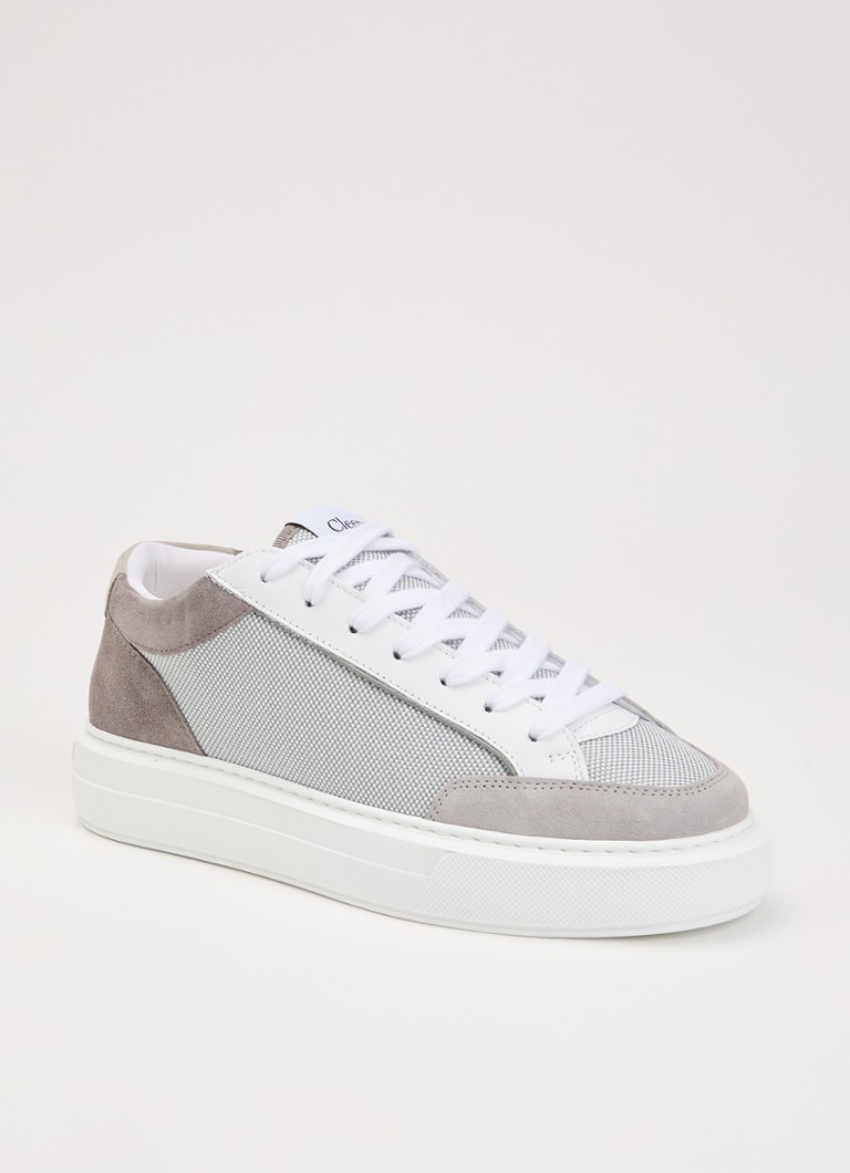 Cleens Heren Luxor sneaker met suède details in de kleur Wit, maat: 43