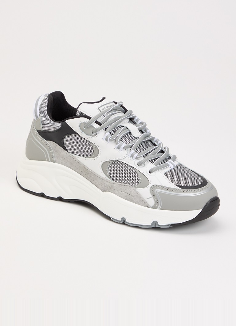 Cleens Heren Pulse Runner sneaker van mesh met leren details in de kleur Grijs, maat: 46