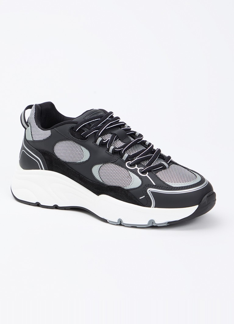 Cleens Heren Pulse Runner sneaker met leren details in de kleur Antraciet, maat: 41